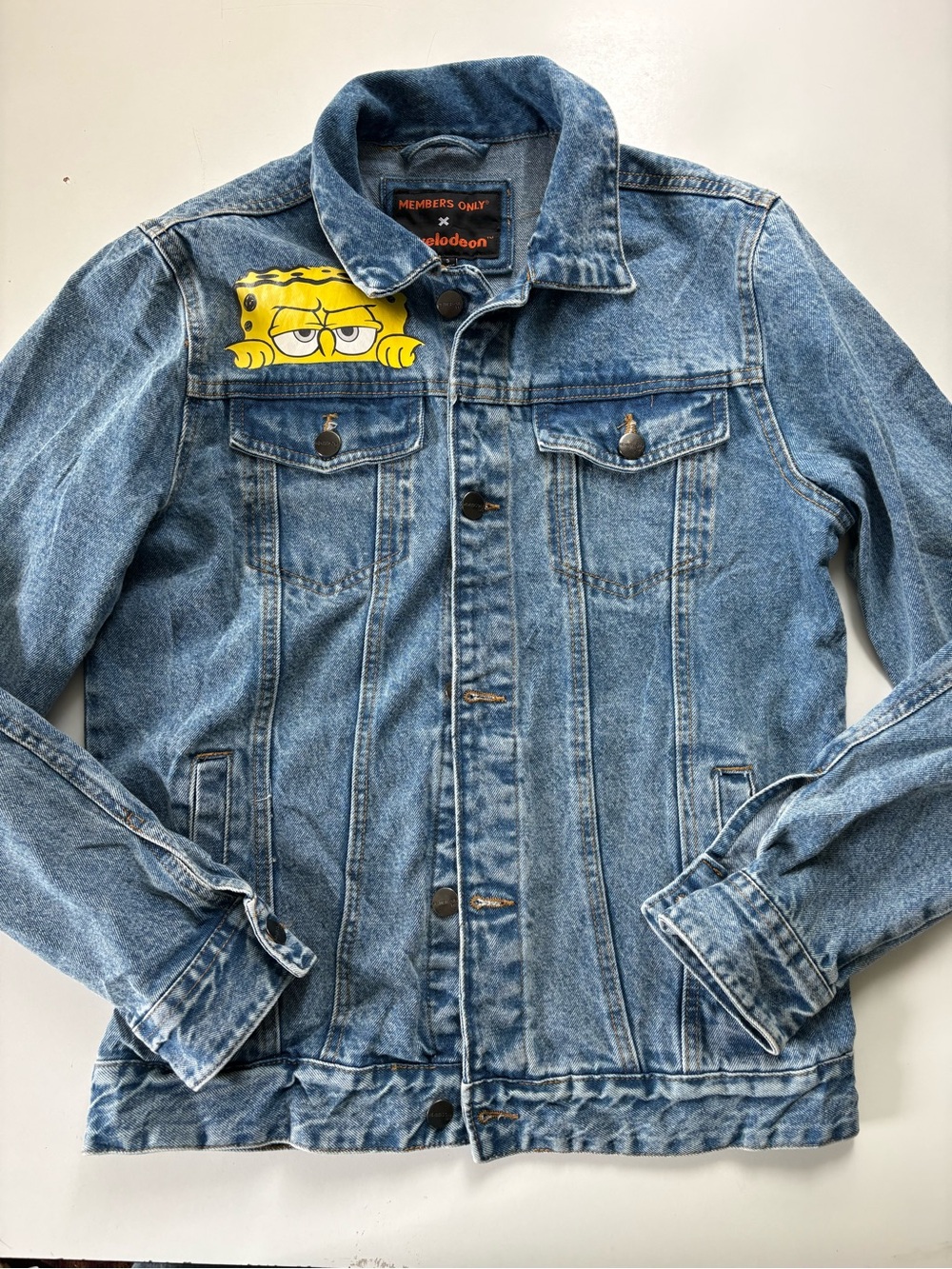 Members Only X Nickelodeon SpongeBob Trucker Jacket Small